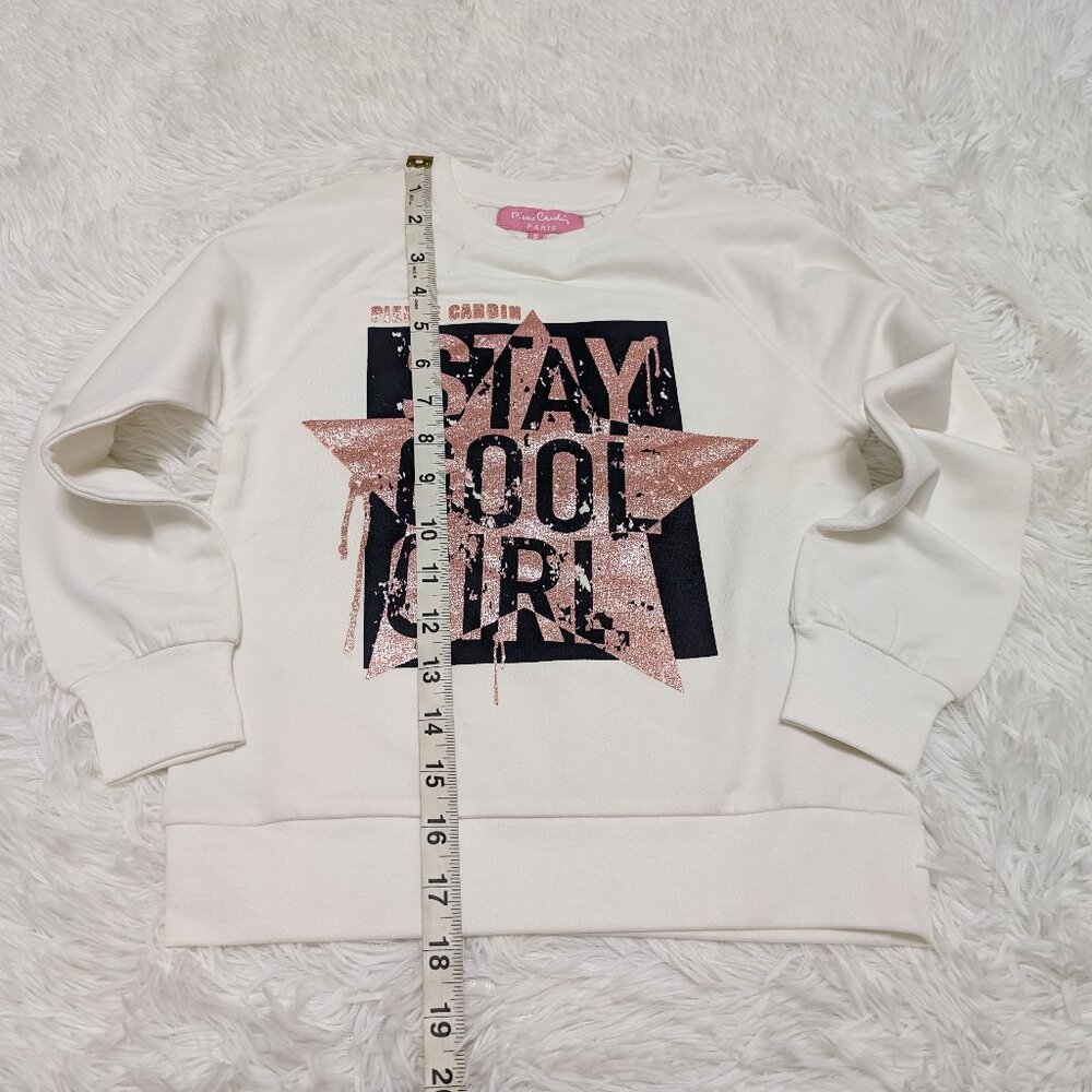 Solid White Girls Sweatshirt Casual Crew Neck Loopknit Long sleeve Size:5T NWOT - Picture 2 of 6